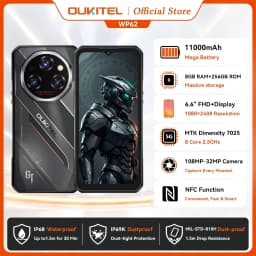 Oukitel WP62 5G Rugged Smartphone Android 15, 6.6" FHD+ 108MP Camera 48GB(16+32) +512GB Mobile Phone, 11000mAh 33W Cellphone