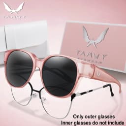 Over Glasses with Box Cover Over Myopia Eyeglasses Unisex Round Shades with UV Protection Outdoor Sports Fishing Hiking Cycling
