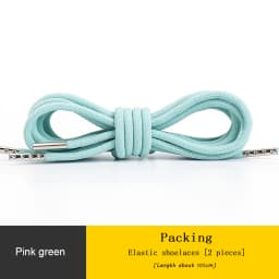 Round Elastic Shoelaces for Sneakers Metal Head Shoe Laces Outdoor Leisure Shoelace for Women Man Shoestrings Accessories 1 Pair