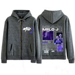 Rapper Milo J 166 Album 2025 Tour Merch Zipper Hoodie Men Women Fashion Loose Sweatshirt Long-sleeved High Quality Zip Up Jacket
