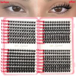 Large Capacity Eyelash Book 5D Fluffy 60D-300D Eyelash Bundle Mange Eyelash Nail Effect Fairy Anime Eyelashes Multiple Mixed Sty