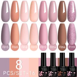 LILYCUTE 12PCs 7ml Nude Brown Red Nail Gel Polish Set Semi Permanent UV Gel For Nail Art Manicure Soak Off Gel Nail Polish Kit