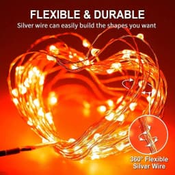 7M/12M/17M/22M Halloween Solar String Lights Outdoor Orange LED Copper Wire Fairy Lights 8 Modes IP65 Waterproof Party Decor