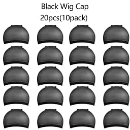 4/20pcs Black Wig Cap Elastic Breathable Invisible Wig Caps Perfect For Professional Use,2pcs/Pack