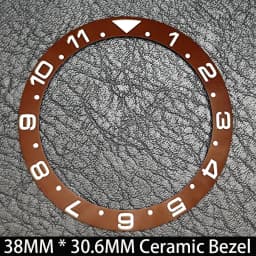 Sloping 38mm * 30.6mm Ceramic/Aluminum Blue Luminous Bezel GMT and Diving Watch Insert Fit for 40mm Watch Case Replacement Watch