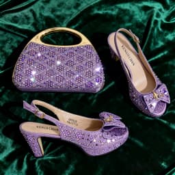Chic Green Rhinestone Peep-Toe High Heel Sandals and Elegant Matching Bag Set for Women's Parties and Weddings - Italian Design