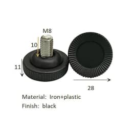 4Pcs Black White Iron Plastic Furniture Table Chair Sofa Leg Feet Adjustable Leveler Glide Slide Pad M6 M8