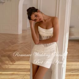 Modern Lace Boat-Neck Short Sheath Wedding Dress 2026 Sleeveless Pleat Beading Backless Bridal Gown Vestidos De Novia Customized