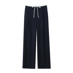 Splicing Design Solid Color Pants Women Fashion Simple Elastic Waist Lace Up Trousers Lady All-match Commuting Straight Pant New