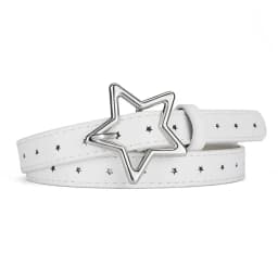 Girls Boys Five Pointed Star PU Buckle Belts Waistband Adjustable Metal Snap Leather Belt Waist Belt Waist Strap Thin Belt