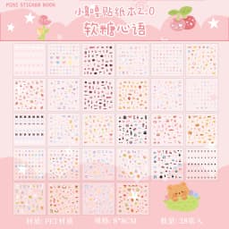28sheets Kawaii Mini Cartoon Sticker Book DIY Diary Album Scrapbook Handmade Collage Material Cute Children's Stickers