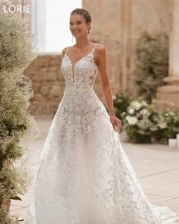 LORIE A-line Sexy Applique 3D Flowers Wedding Dress Sleeveless Backless Wedding Gowns Backless Bride Gown Customized 2025