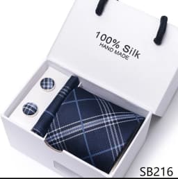 Classic Style 65 Colors Sales Silk Tie Handkerchief Cufflink Set Men Necktie Box Solid Color Sky Blue Fit Wedding Office Cravat