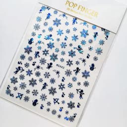 Sliver Bronzing 3D Christmas Nail Art Decoration Sticker Sparkly White Colorful Glitter Geometry Snowflake Winter Slider Foil