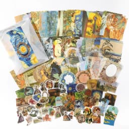 Journamm 200pcs/pack Decor Scrapbook PET Sticker Materials Paper Combo Kit DIY Junk Journal Collage Photo Album Vintage Stickers