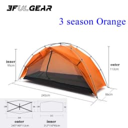 3F UL TAICHI 1 Person No-See-Um 3 Season/4 Season Camping 15D Silicon Coated Tent