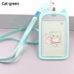 1Pc Cartoon Cat Card Holder Candy Color ID Card Sleeve Retractable Reel Lanyard Identity Credit Cover Case Bank Bus Card Case