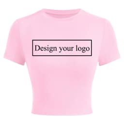 Women's Crop T-shirt Customize your team uniform design logo Y2K Fans Aid Club Fashion Party sisters DIY T-shirt Elasticity