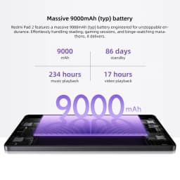 Global Version Xiaomi Redmi Pad 2 Tablets 128GB/256GB 11" 2.5K 90Hz Display MTK Helio G100-Ultra 9000mAh Battery Dolby Atmos