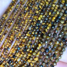 2 3 4MM Faceted Stone Beads Natural Apatite Agate Jade Amethyst Tourmaline Round Spacer Beads for Jewelry Making Diy Bracelet