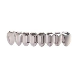 Gold Silver Plated Hiphop Teeth Grillz Top Bottom Set with Vampire Tooth Design for Party Streetwear Cool Dental Accessory