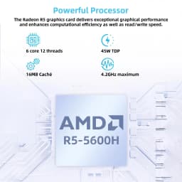 Texhoo Mini ITX PC AMD Ryzen 7 5700U R5 5600H 4600H FP6 DDR4x2 Dual Channel M.2 NVMe SATAx2 HDMI VGA LVDS 16G 256G Home Server