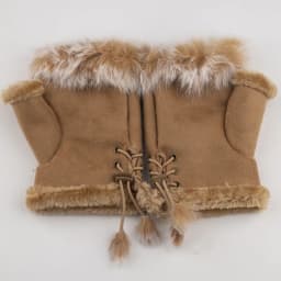 Female Rabbit Hair Wrist Gloves Fingerless Computer Typing Mittens Winter Women Suede Leather Warm Thick Cashmere Gloves G58