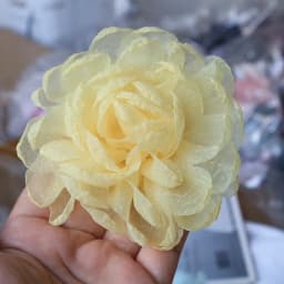 5PCS/Lot 9.5CM Handmade Large Chiffon Fabric Artificial Flower For Wedding Dress Hats Decoration