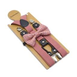 Solid Color Bowknot Elastic Leather Suspenders Braces Men Women Adjustable Straps For Wedding Suit Skirt Accessories Gift
