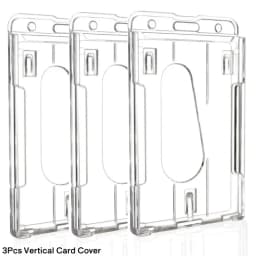 Transparent Double Cards Slots ID Tag Badge Holder with Badge Reel 2 Cards Storage Organizer Employee Pass Work Card Case Sleeve