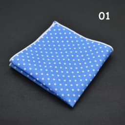 Men's Polka Dot Pocket Square Cotton White Navy Handkerchief Formal Dress Wedding Party Suit Scarf Bridegroom Chest Towel Hanky