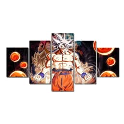 Manga 5 Panels Dragon Ball Goku Super Saiyan Wall Anime Poster Comic Canvas Painting Picture Home Living Room Gift Mural Cudros