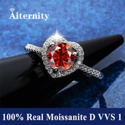 100% Real Moissanite Ring Adjustable Size S925 Sliver D VVS1 Pass Diamond Tester Pen GRA Certificate 18K Plating Rings for Women