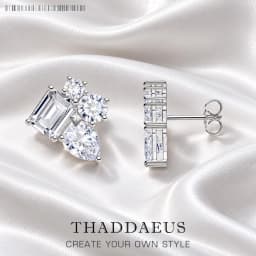 White Stone Geometric Ear Stud Glamorous Jewerly For Women Wedding Romantic Gift In 925 Sterling Silver