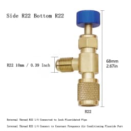 R410 - R22 Refrigeration Tool Air conditioning Safety Valve Adapter Fitting Refrigeration Charging Copper Adapter Tools For R410