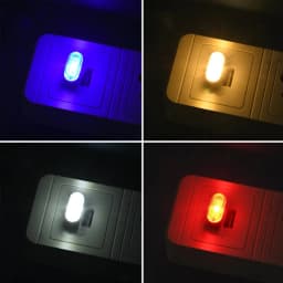 1Pc Car Mini USB LED Atmosphere Lights Car Interior Neon Decorative Lamp Emergency Lighting Universal PC Portable Plug and Play