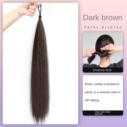 Solid Color Lady Synthetic Fiber Winding Ball Hair Ring Wig Bud Hair Bun Natural Fluffy Hair Volume Low Tie Fluffy Wig Hair Bag