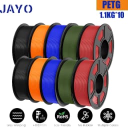 JAYO 10 Rolls PETG Filament 175mm 3D Printing No Bubbles No Drawing Smooth Multiple Colors Optional for 3D Printing 1.1kg/1roll
