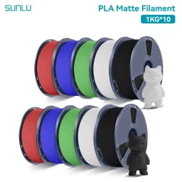 SUNLU 10Roll PLA Matte Filament 1.75mm 1kg Spool (2.2lbs) Smooth Matte Finish Neatly Wound Filament Fit Most FDM Printer