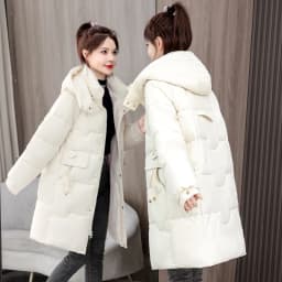 Thickened Black Gold down Cotton Jacket Women's Large Size Mid-Length Korean Style Loose Cotton Clothes Winter New Bread Coat