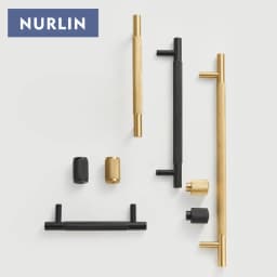 Nurlin Brass Diamond-cut Cross Knurl Pattern Gold Black Kitchen Cabinet Handles Wardrobe Pull T-bar Knobs 500mm Long Available