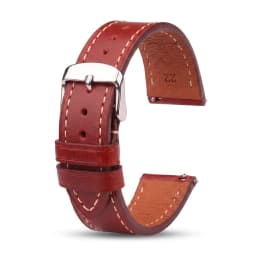 Cow Leather Watch Strap 18mm 20mm 22mm 24mm Brown Blue Red Green Cowhide Watchbands With Silver Stainless Steel Buckle
