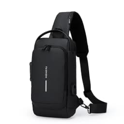 Password Lock Chest Bag, Anti-Theft Waterproof USB Charging Port, Multifunctional Sports Single Shoulder Crossbody Riding Bag