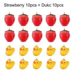 10pcs Resin Imitation Strawberry Shape Charms For DIY Key Chain Necklace Pendants Ornament Jewelry Making Accessories