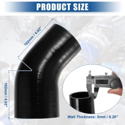 UXCELL 45 Degree 51mm-63mm 70mm-76mm ID 4Ply Car Elbow Reducer Silicone Hose Coupler Intercooler Tube Intake Piping