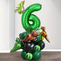 25Pcs 32 Inch Green Number Mini Dinosaur Foil Balloons for Birthday Anniversary Festival Halloween Christmas Party Decorations