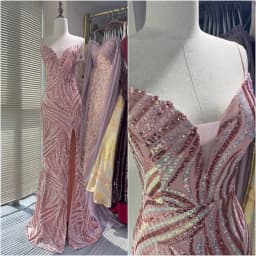 Purple Sequin Evening Dresses Mermaid Spaghetti Straps V Neck Prom Gown Glitter Pattern Sequin Lace Elegant Long Formal Dress