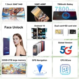 K-Touch S27 Ultra Mobile Phones Android 15 Smartphone 7.3HD Cheap 4G 5G Dual Card Dual Standby Cell Phone 7800mAh WIFI GPS Global Version Cellphones