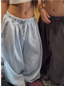 Retro Loose Fit Dance Wide Leg Pants Drawstring Rivet Casual Loose Draping Breathable High Waist Straight Cut Daily Wear