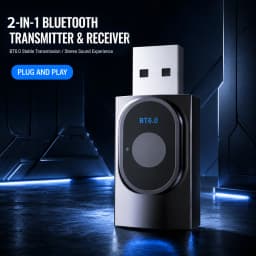 KEBIDUMEI 2 IN 1 Bluetooth 6.0 Audio Transmitter Receiver 3.5mm AUX USB Dongle With MIC Music Wireless Adapter For Car/TV/PC